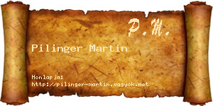Pilinger Martin névjegykártya